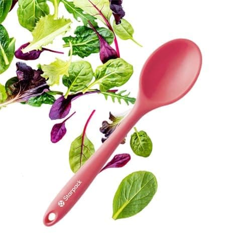 Starpack 'Mix it Up' Premium Silicone Cooking Spoons - Silicone Mixing Spoons for Baking Heat Resistant 600°F - Nonstick Cookware Serving Spoon for Kitchen - Rubber Stirring Spoon