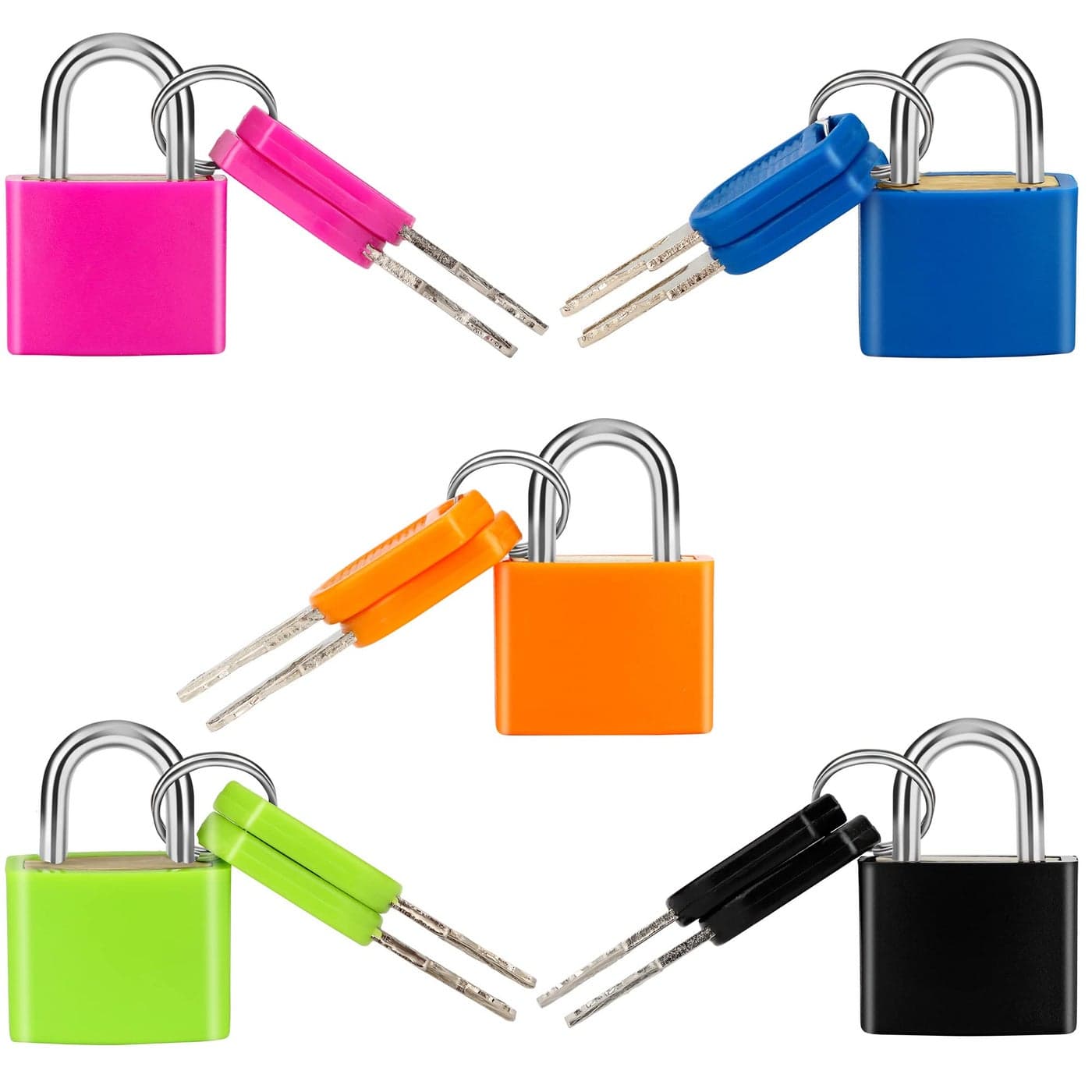 5 Pcs Suitcase Locks with Copper Keys Protect Your Belongings with Febwinds Set of 5 Mini Padlocks Multicolor Durable Locks for Suitcases Backpacks Boxes Cabinet and Laptop Bags