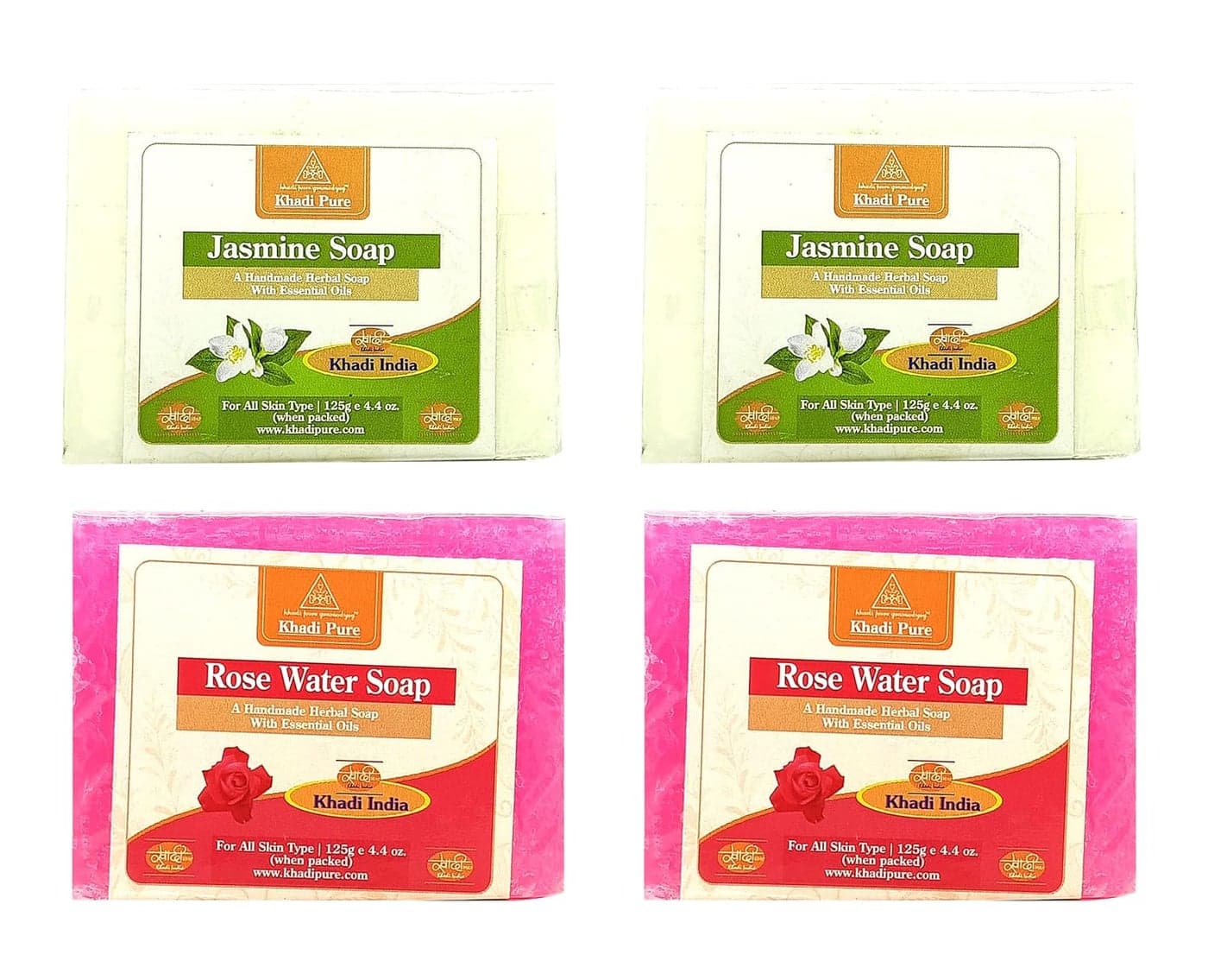 Khadi Pure Jasmine Rosewater Soap 125 ml Pack of 4