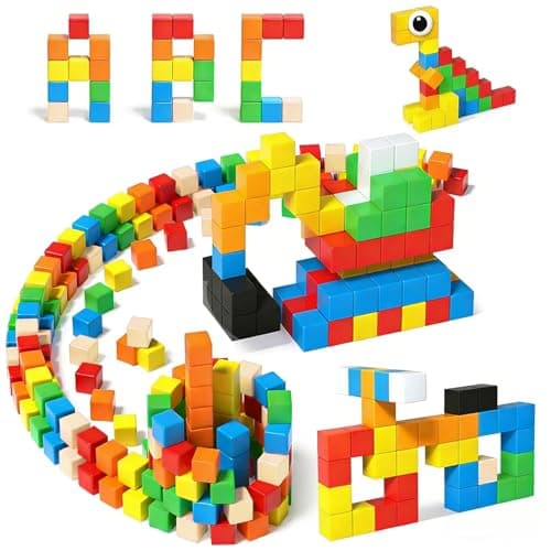 Annexfun 56PCS Magnetic Blocks for ToddlersMagnetic Building Blocks CubesMontessori Preschool STEM Sensory Toys for Kids Ages 3 Boys Girls Birthday 1IN