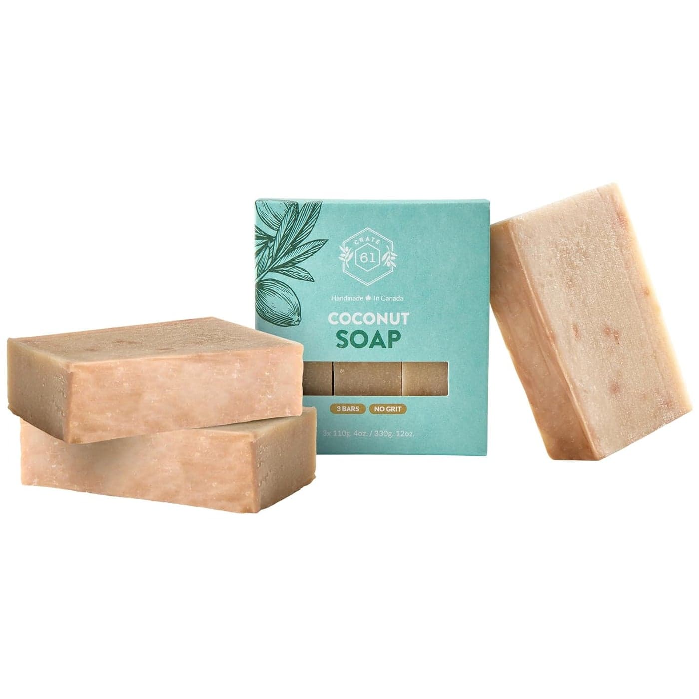 Handmade Vegan Natural Bar Soap Cold Pressed For Face And Body, With Premium Essential Oils, For Men And Women 3 Pack (Coconut)
