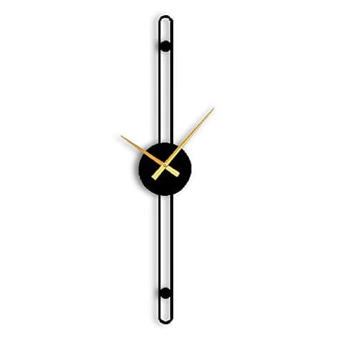 The Artment your artistic apartment Nordic Minimalist Gold Needle Wall Clock | Elegant Black Metal Wall Decor |Eye-Catching Dial-Analog Clock (H- 48 CM)