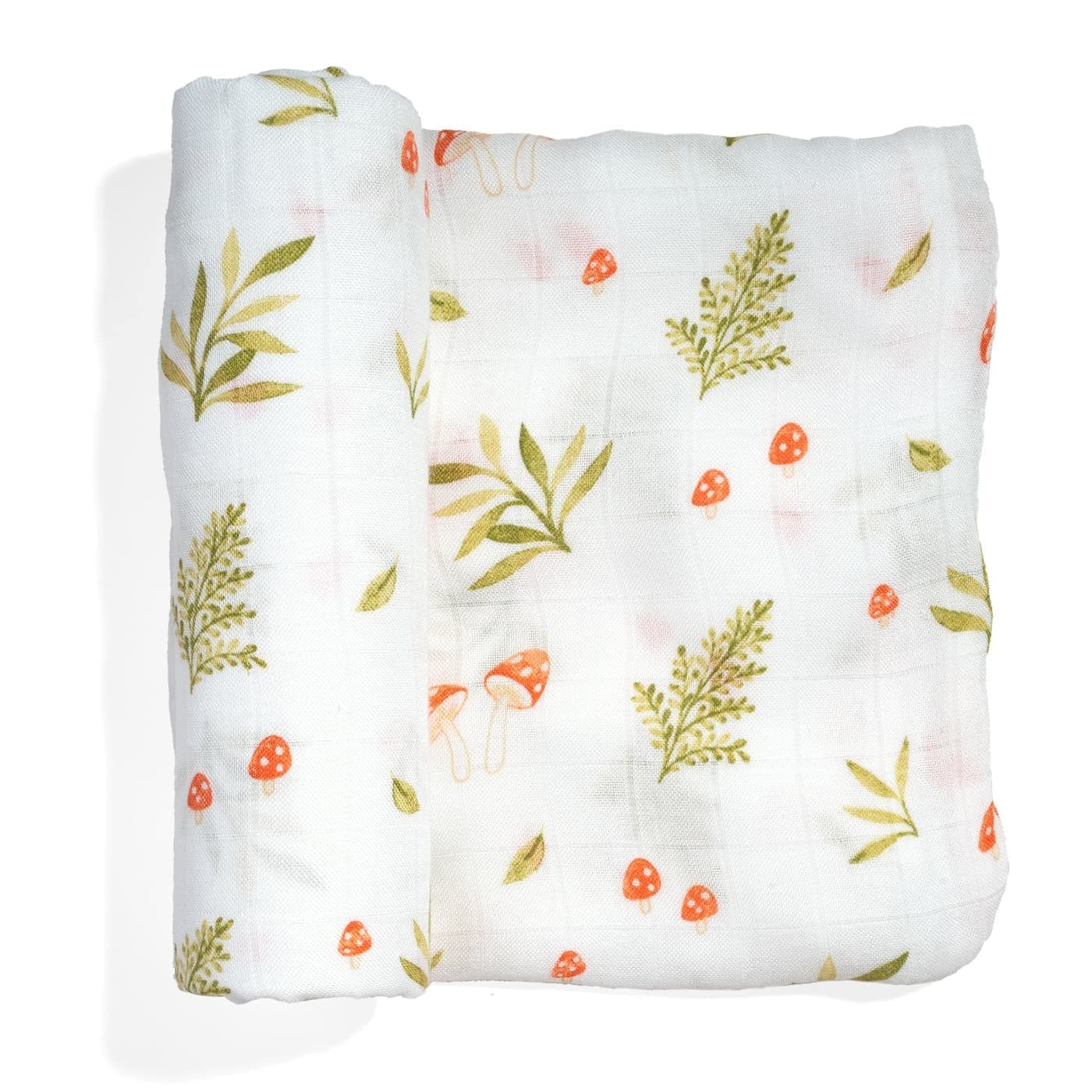 Rookie Humans Super Soft Viscose from Bamboo Muslin Swaddle Blankets for Baby Girls and Boys Silky Soft 47 x 47 inches Swaddling Blankets Newborn Baby Essentials Mushrooms