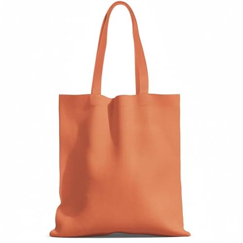 MOLOVA 1 Pack Available Premium Canvas Reusable Tote Gift Bags,Made of Natural Canvas with Handle,Work,DIY,Shopping(Orange)