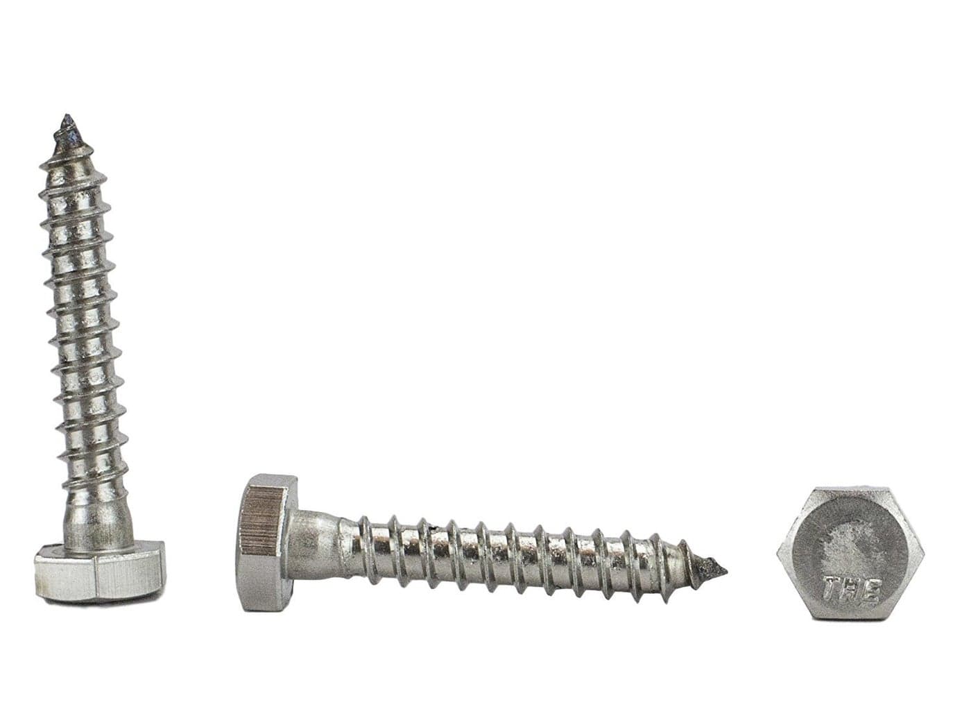 Chenango Supply Stainless 14 x 112inches Hex Lag Screw 1inches to 5inches Lengths Available in Listing 188 Stainless Steel 50 Pieces 14 x 112