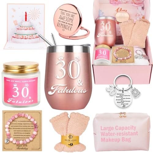 30th Birthday Gifts For Women Happy 30 Year Old Birthday Basket Gifts Box for Her Women Friends Female Mom Wife Daughter Sister Girlfriend Coworker Bestie Birthday Unique