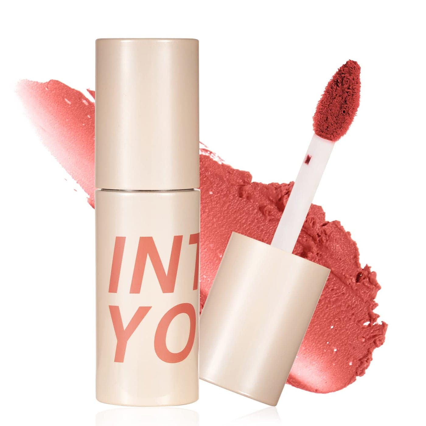 INTO YOU Super Stay Matte Lipstick DualUse for Lips Cheek Red Long Lasting Waterproof Smooth Clay Mousse For Women W2