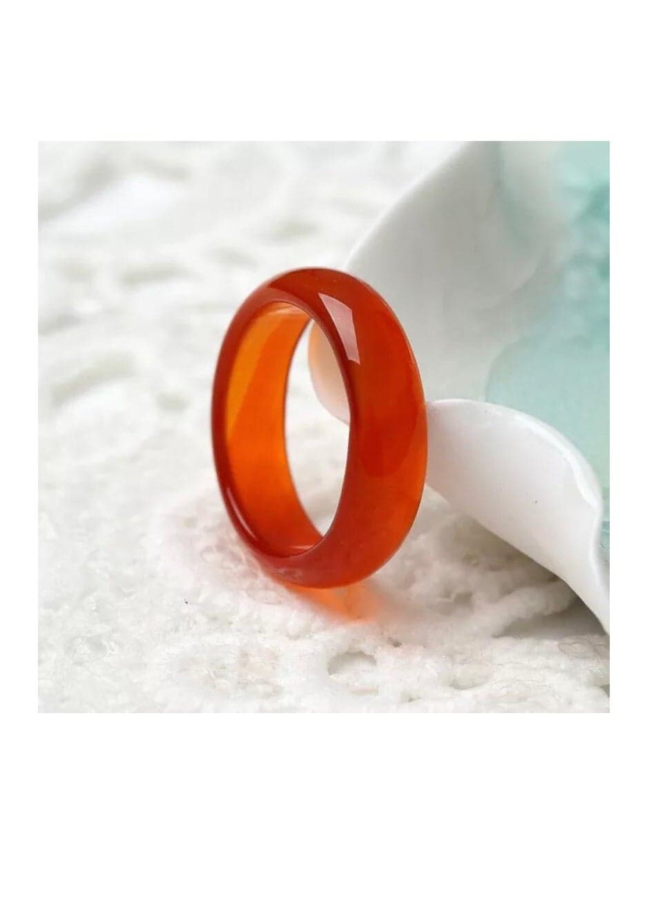 Natural Agate Stone Ring Handmade Size 6.5