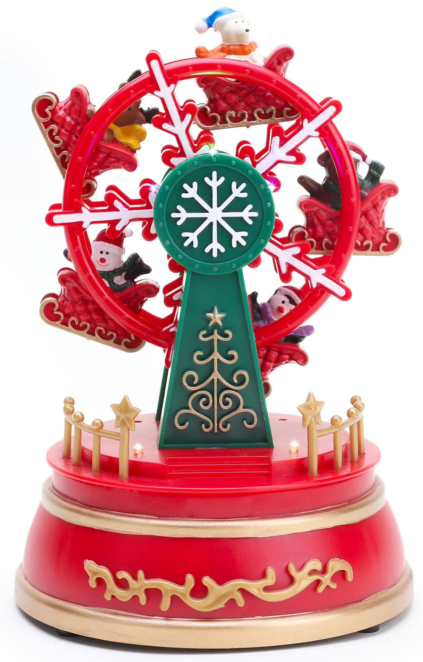 Christmas Concepts 200mm 8 Animated Christmas Fairground Ride with LED Lights Battery Operated Christmas Village Ferris Wheel
