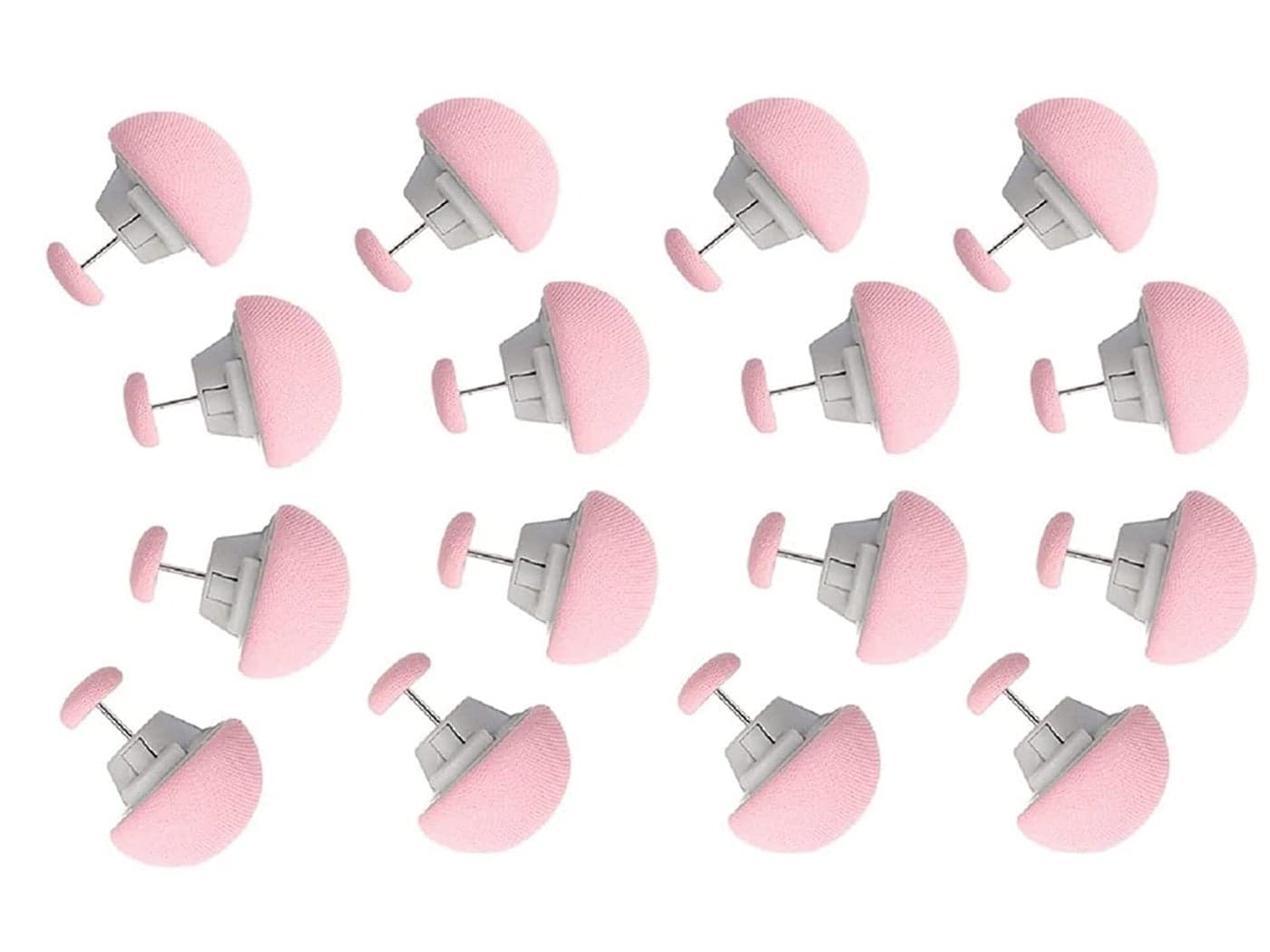SHFTI - Mushroom Quilt Fixing Clips - Duvet Cover Holder with Buttons - Non-Slip Blanket Pins - Durable Cotton Design - Easy Install & Remove - for Quilts, Sheets, Curtains, Towels, 16 Pack (Pink)