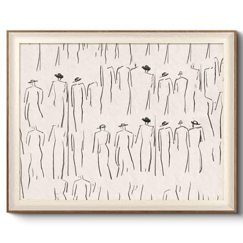 VIYYIEA Framed Wall Art for Living Room, Sketch Canvas Prints, Minimalist Home Decor, Abstract Painting Picture, Bathroom Wall Decor Gifts for Friends or Family - 20L x 16W