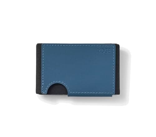 Ridge Biflex Wallet for Men - Slim Minimalist Compact Wallet with RFID Protected Lining, Leather Front Pocket Wallets for Men (Cobalt Blue)