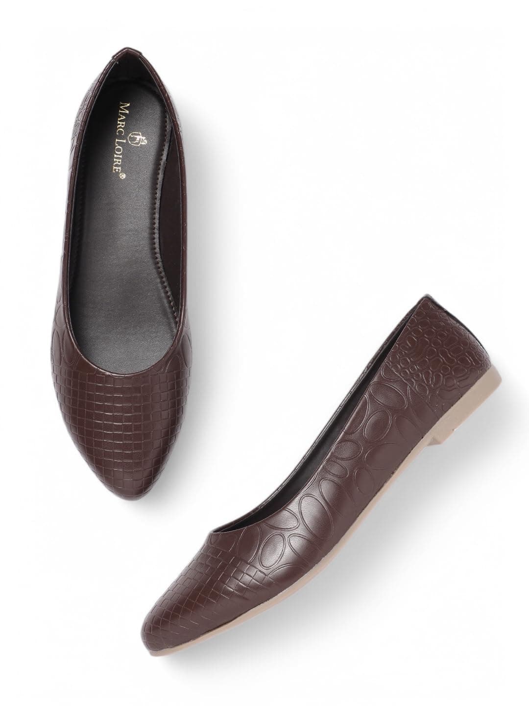 Marc Loire Women's Slip-On Flat Ballerina Shoes for Casual Wear (Brown, UK Footwear Size System, Adult, Women, Numeric, Medium, 6)