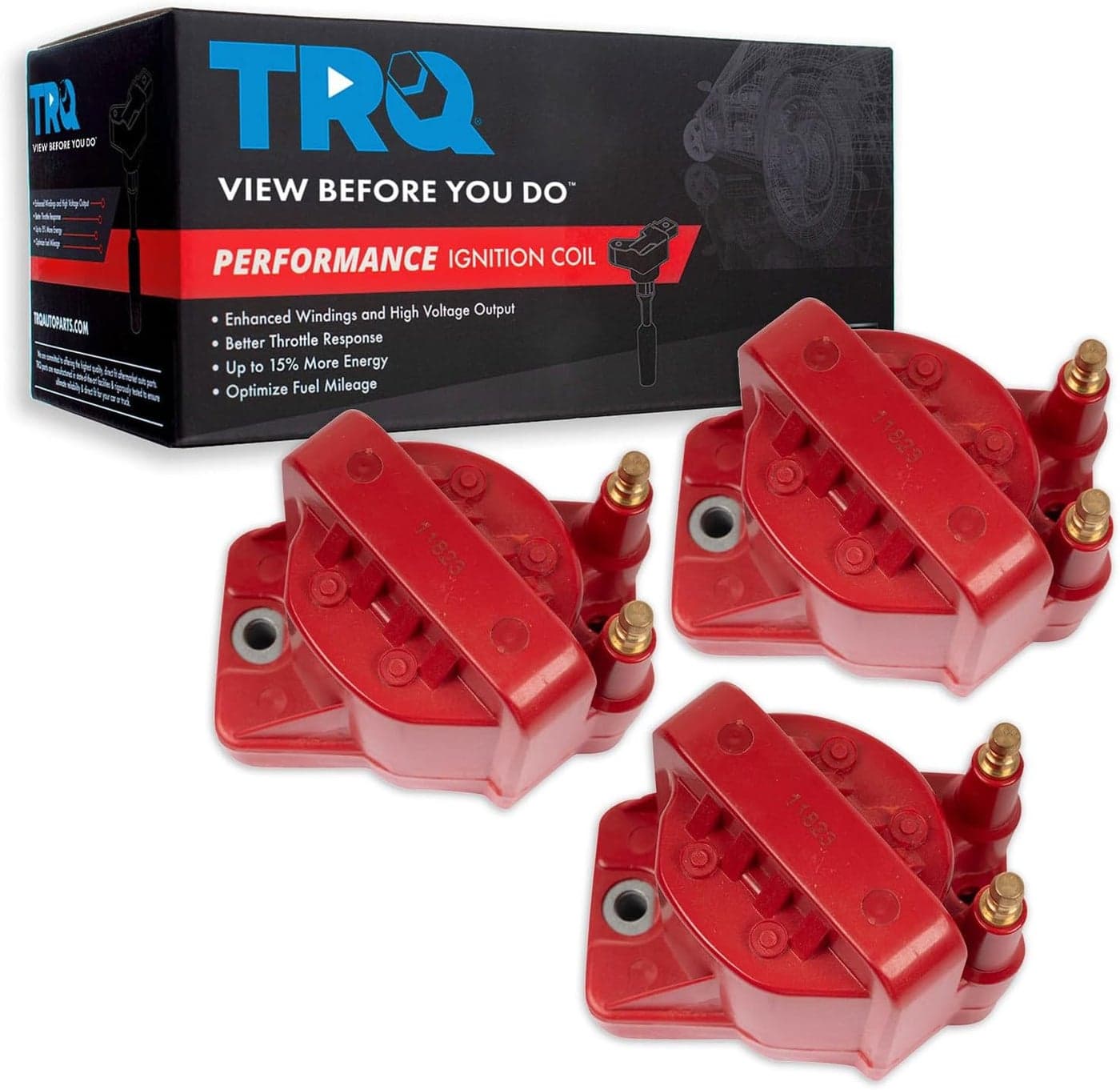 TRQ Performance Ignition Coil Set for Buick, Cadillac, Chevrolet, GMC, Honda, Isuzu, Oldsmobile (1986-2009)