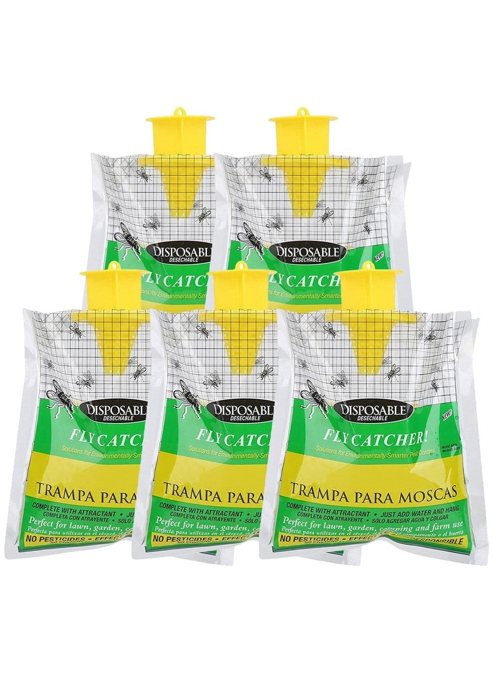 5 Pack Disposable Fly Trap Catcher Practical Effective Pest Control Insect Trap Non-toxic Hanging Style Catcher Fly Trap Bag