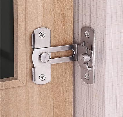 Fayby Door Lock Hardware Stainless Steel Gate Latches Bar Flip Latch Safety Door Bolt Lock Sliding Door Barn Latch Lock Suitable for Garden Bathroom Outdoor Garage Window 1 Pair_Multicolor