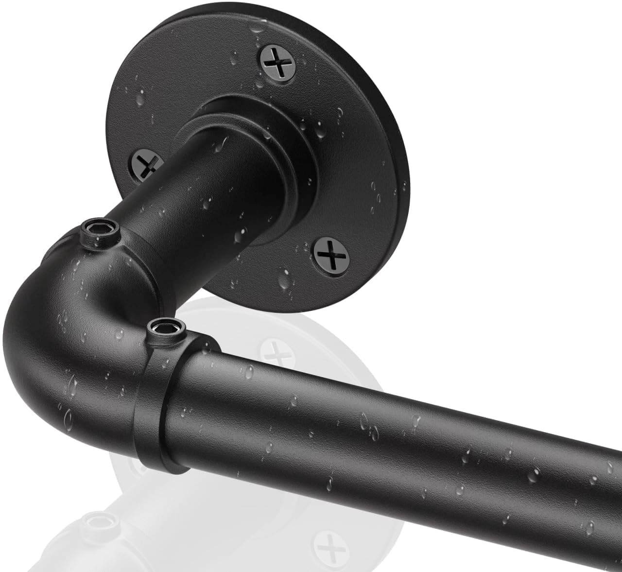 Black Industrial Curtain Rods for Windows 66 to 120 Outdoor Blackout Curtain Rod Wrap Around Heavy Duty Curtains Rods1 Inch Rustic Pipe Adjustable Curtains Rod 72144 Inch