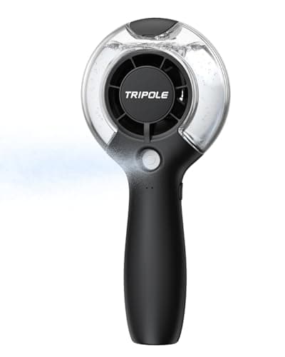TriPole Misting Fan Portable Handheld Fan with Mist, 4000mAh Rechargeable Personal Mister Fans with 40ml Water Tank, High-Speed Airflow Mini Water Spray Fans for Outdoor Trip Travel Park Beach Camping
