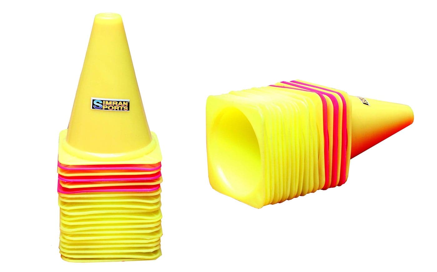 SIMRAN SPORTS Football Cones, Football Field Marking Equipment, Football Training & Playing Field Equipment, Cone Marker, Cone Markers for Sports 6 Inch (Pack of 10)