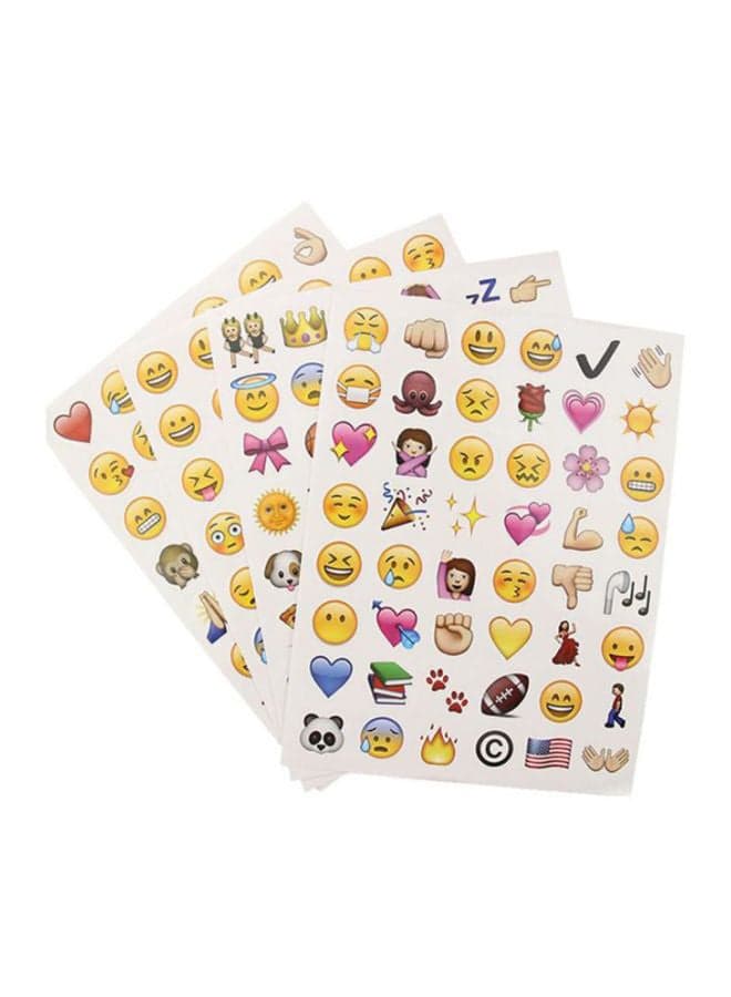 4-Piece Die Cut Emoji Smile Sticker, Age 3+ Years