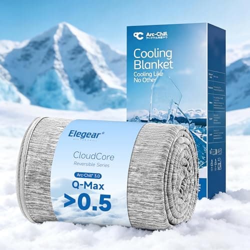 Elegear Revolutionary Cooling Blanket Throw Absorbs Heat to Keep Body Cool for Night Sweats ArcChill 30 Cool Fiber QMax05 for Hot Sleepers Lightweight Summer Cold Blankets for Sleeping Grey