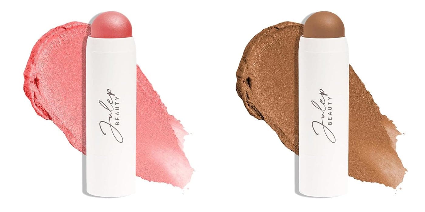 Julep Skip the Brush MultiPurpose Color Stick for Eyes Cheeks and Lip Duo Neutral Bronze and Golden Guava Blendable Buildable Color