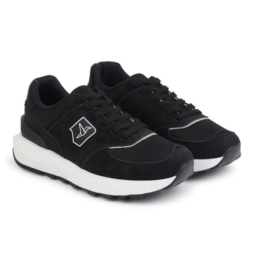 YOHO CAS 106 Sneakers for Women | Sporty-Casual Style | Breathable Upper | Lightweight Grip Sole | All-Day Comfort | Snug Fit Lining | Classic Black - UK 8