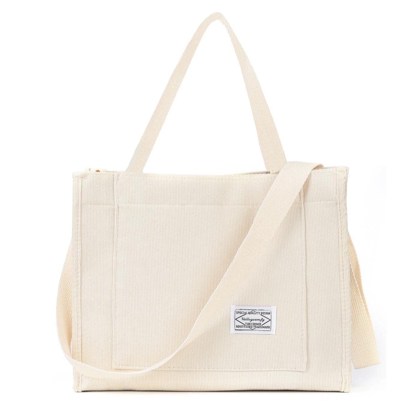 Vintage Casual Corduroy Bags Crossbody Bag Purse for Women Travel Shoulder Bags Handbags Eco Bag,Beige,Large