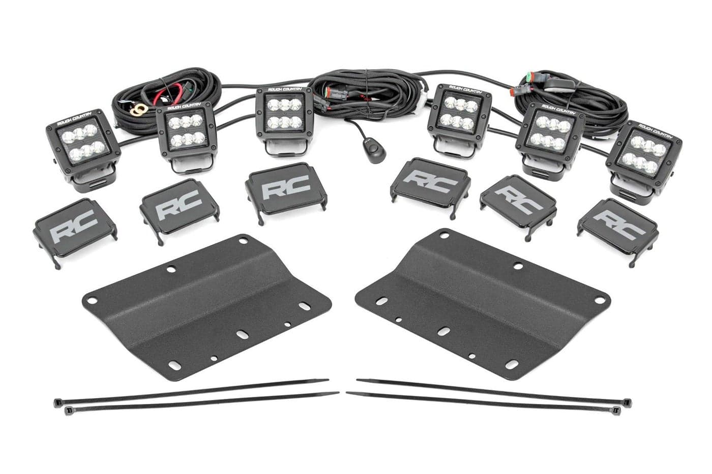 Rough Country Triple LED Fog Light Kit for 2124 Ford Bronco Spot Beam 51085