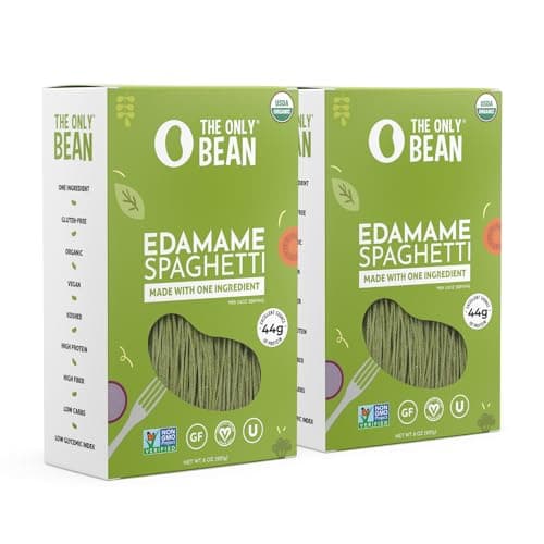 The Only Bean - High Protein Pasta Edamame Spaghetti Noodles - Gluten Free Pasta, Low Carb Pasta Organic, Keto, Low Carb Noodles, Protein Noodles, Healthy, Certified USDA Organic, 8oz (Pack of 2)