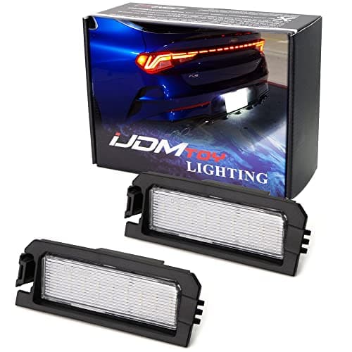 iJDMTOY Xenon White Full LED License Plate Light Kit Compatible with Hyundai 2018-up Sonata Elantra, Kia 2017-up NIRO Cadenza K7, 18-up Rio, 21-up K5, 18-SMD White LEDs & Can-Bus Error Free