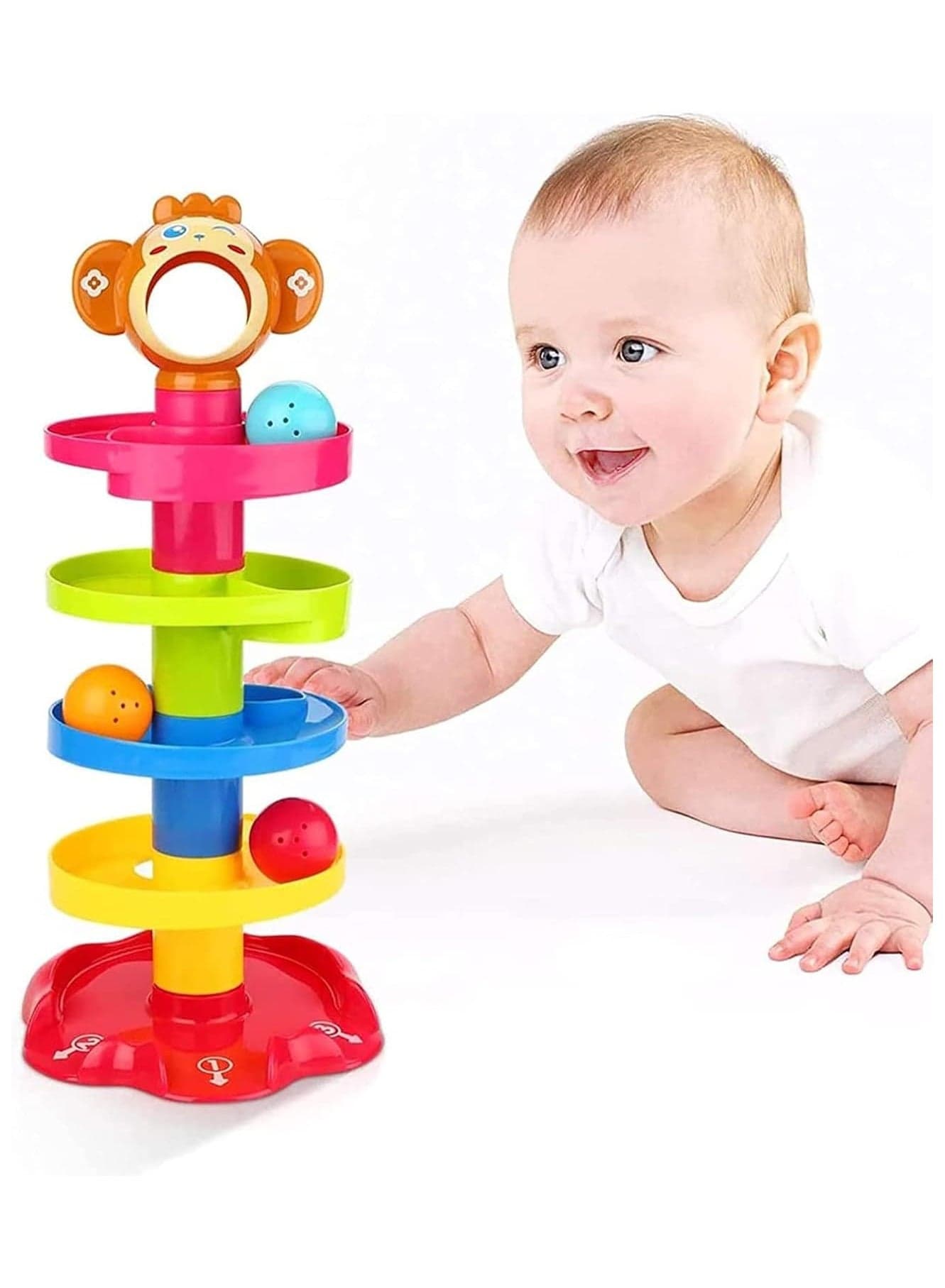 Multicolored Roll Ball Toy - Durable & Sturdy for Kids, Long-Lasting Play, 18x18x41cm, Best Gift for Active Kids, Educational Rolling Toy, Fun Activity Toy for Children