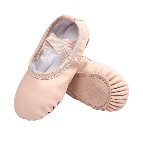 Stelle Girls Ballet Shoes Boys Toddler Soft Leather Dance Slippers for Toddler/Little Kid/Big Kid(Ballet Pink,13ML)