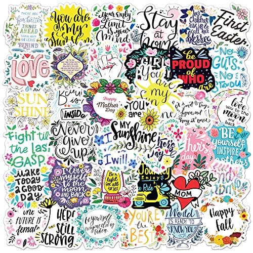 iDream Self-Adhesive Motivational Quotes Stickers (Set of 50) – Inspiring Wall Decals for Home, Office, Bedroom, Classroom, Positive Affirmations, Easy Peel & Stick Decorative Stickers