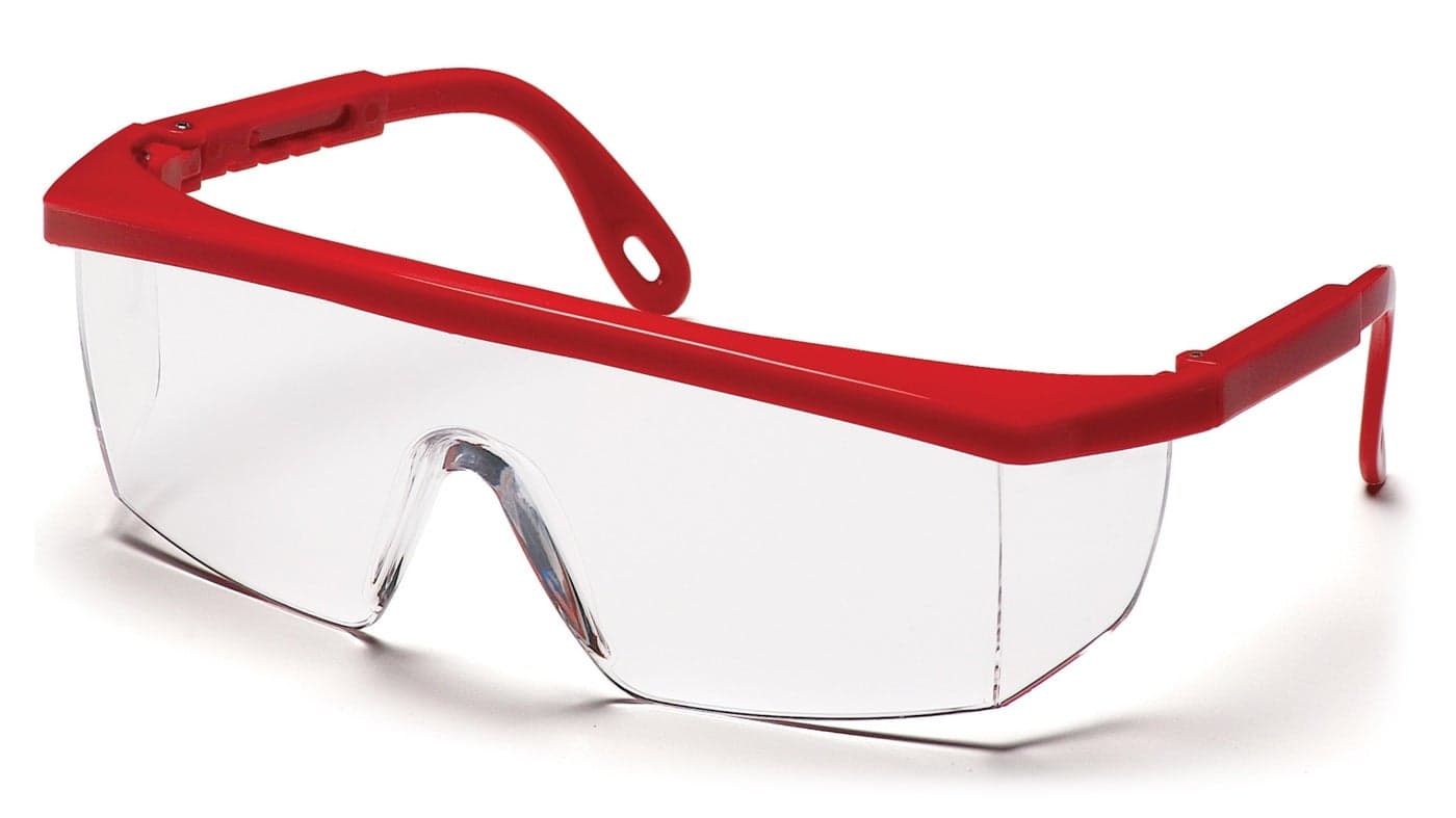 Pyramex Integra Safety Eyewear Clear Lens With Red Frame