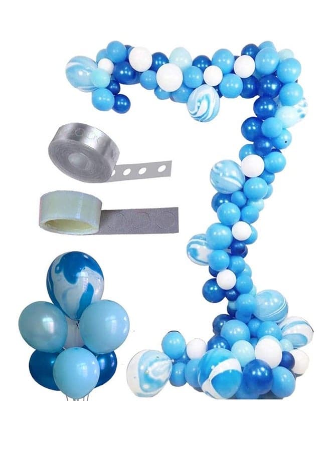 Blue Balloons Garland Kit Metallic Macaron Blue Balloons Garland Arch Kit for Boys Birthday Party Decoration Baby Party Backdrop Party Decoration Set