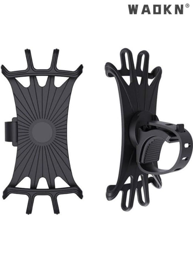 Silicone Cell Phone Mount Holder , GPS Motorcycle MTB Bike , Bicycle 360 Rotation Handlebar Adjustable Mount , Safe and stable, wear-resistant and durable , easy to clean , Suitable for going to school, cycling, and traveling , black .