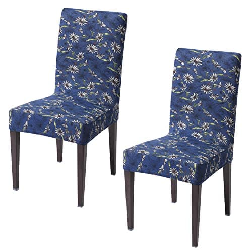 HOKIPO Cover for Dining Chair 2 Seats Elastic Slip Covers (AR-4038-D6*2),Blue