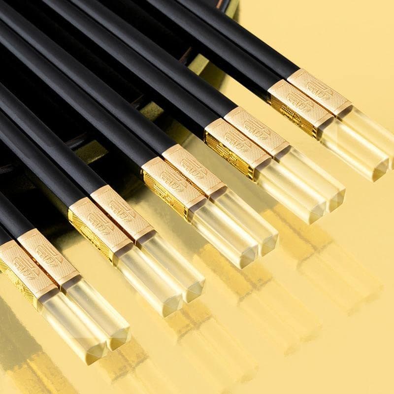 RIANZ Reusable Chopsticks Dishwasher Safe,9.5 Inch Fiberglass Chopsticks Set, Japanese Chinese Korean Chopsticks for Food, Non-Slip, Easy to Use (Pack of 5 Pairs)