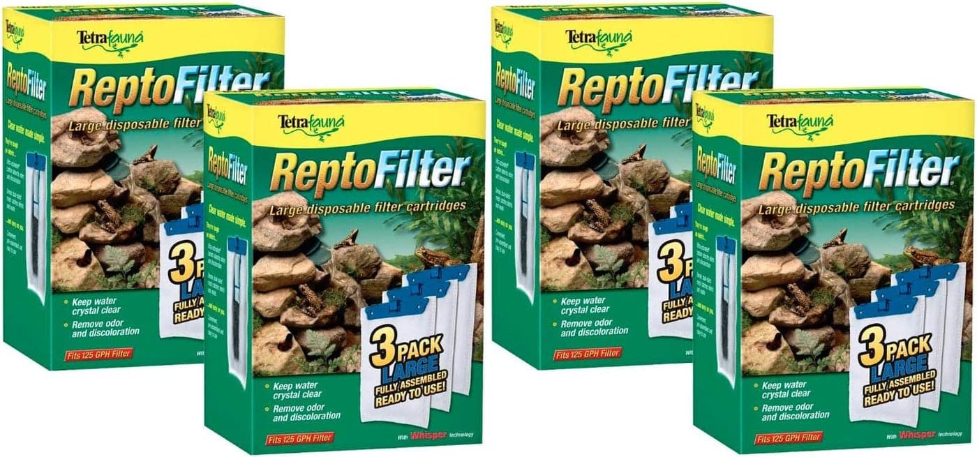 Tetra ReptoFilter Filter Cartridges Large 12 Total Cartridges 4 Packs with 3 per Pack