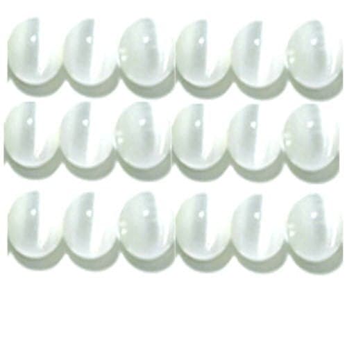 10mm, 8mm & 6mm Cat's Eye Bead Strands Grade A Fiber Optic, 32 Colors to Choose from (8mm, White)
