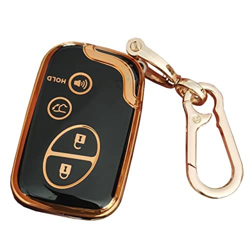 QIXIUBIA for Lexus Key Fob Cover Key Fob Shell with Keychain Fit for Lexus GX460 RX350 ES350 IS250 GX460 LX570 IS350 GS430 GS300 GS450h is-C is-F (Black)