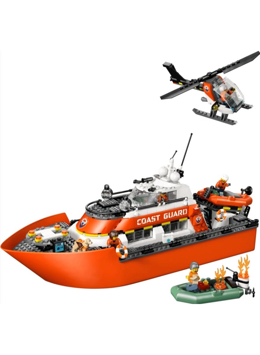 LEGO Coast Guard Rescue Boat & Helicopter Building Set