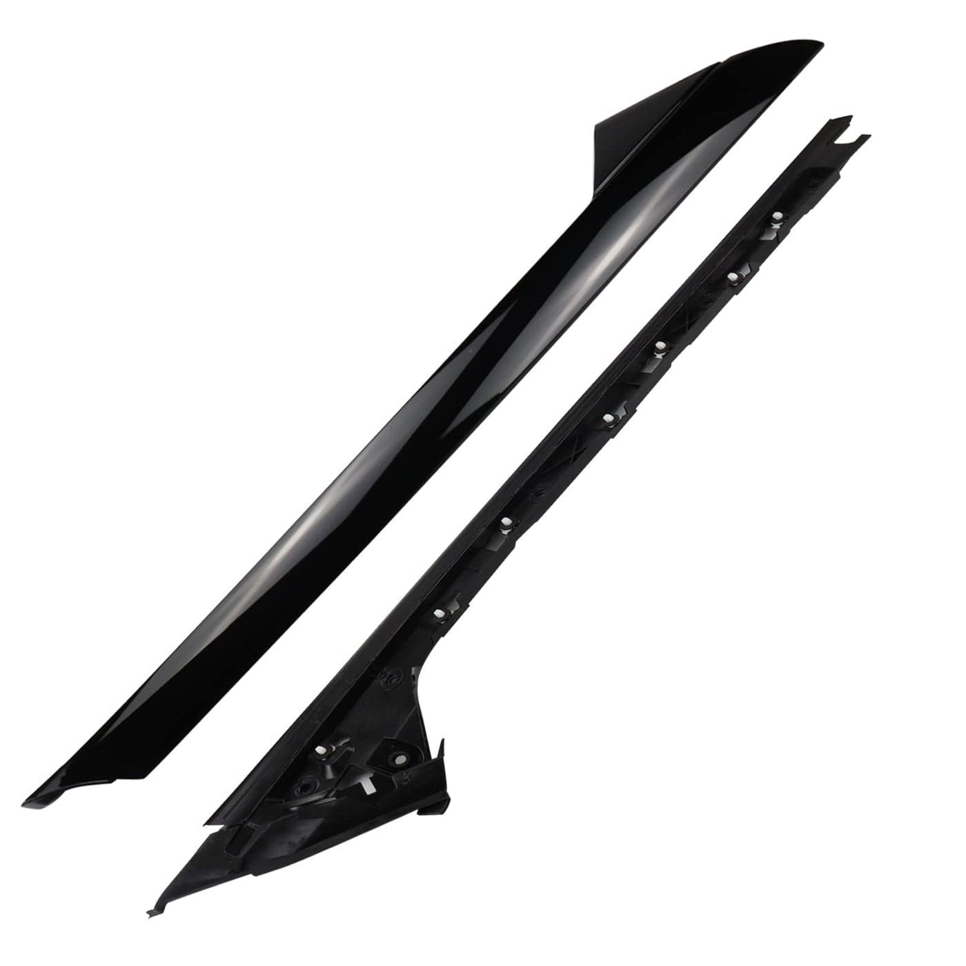 FEXON Front Driver Side Windshield Outer Inner A Pillar Trim Molding Kit Compatible with Ford Explorer 2011 2012 2013 2014 2015 2016 2017 2018 2019 Replaces 926450 Left 2pcGloss Black