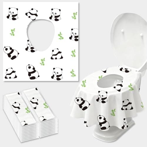 20 Pack Toilet Seat Covers Disposable, Waterproof, Ideal for Kids and Adults, Extra Large, Individually Wrapped, Toddlers Potty Training in Public Restrooms, Airplane, Trip - Panda Designs
