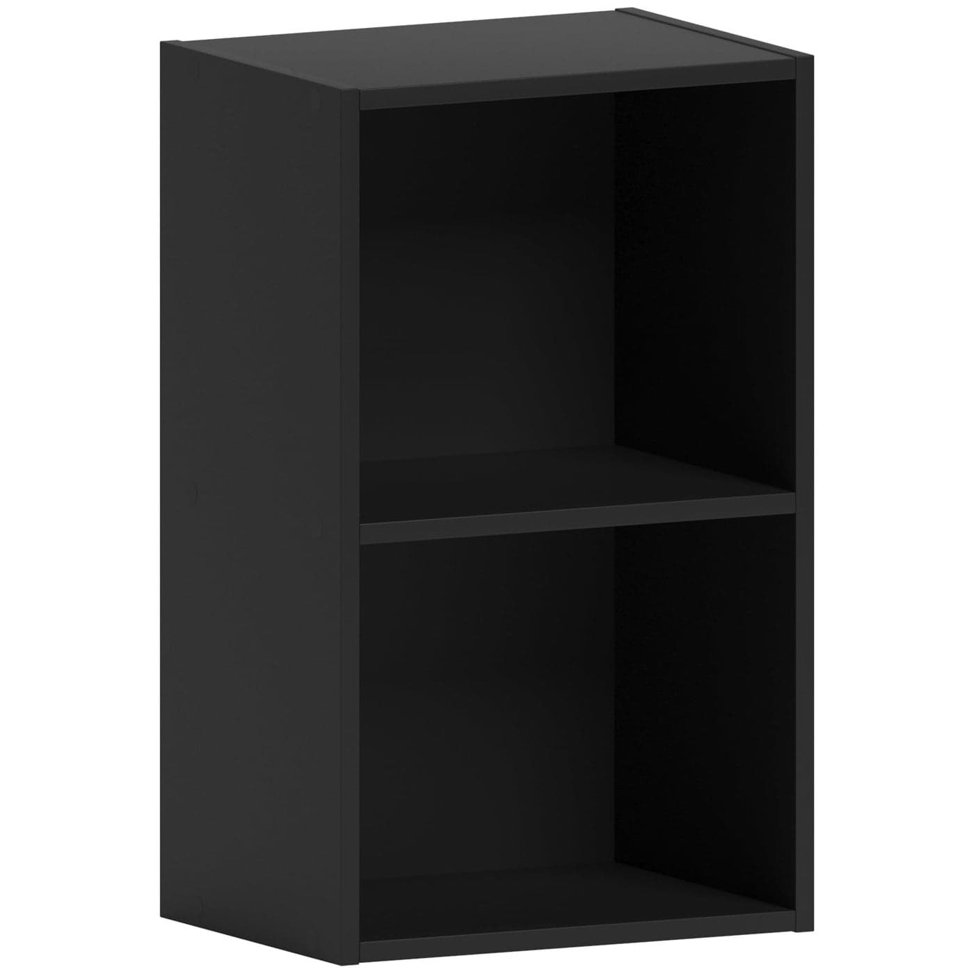 Vida Designs Oxford 2 Tier Cube Bookcase Black Wooden Shelving Display Storage Unit Office Living Room Furniture