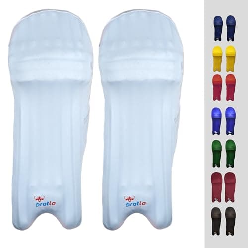 Bratla Cricket Batting Pads Covers Color Fit Neatly on Legguards Easily Put On (White)