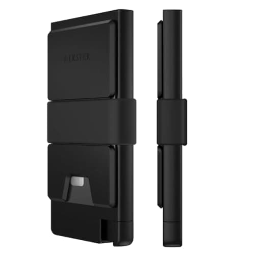 Ekster - Aluminum Cardholder Pro Wallet - All-Metal Aluminum Wallet for Men - Fits 7 Cards, RFID Blocking Layer, Ultra-Thin, Minimalist, Push Button, Card Access, Expandable, Trackable (Jet Black)
