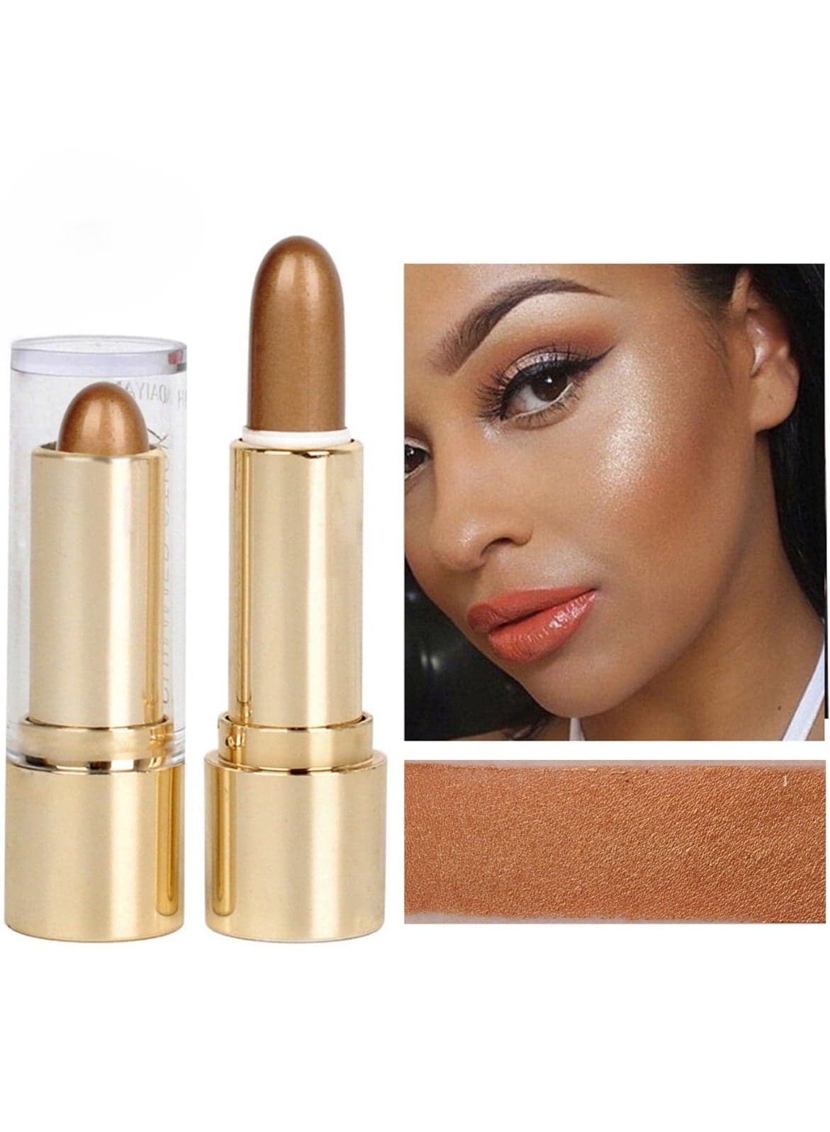3D Pearlescent Contour Stick Nose Shadow & Highlighter – Model 03