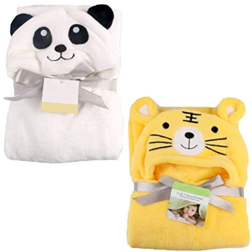 BRANDONN New Born Premium Hooded All Season Wrapper Cum Baby Bath Towel Cum Baby Blanket for Babies Pack of 2